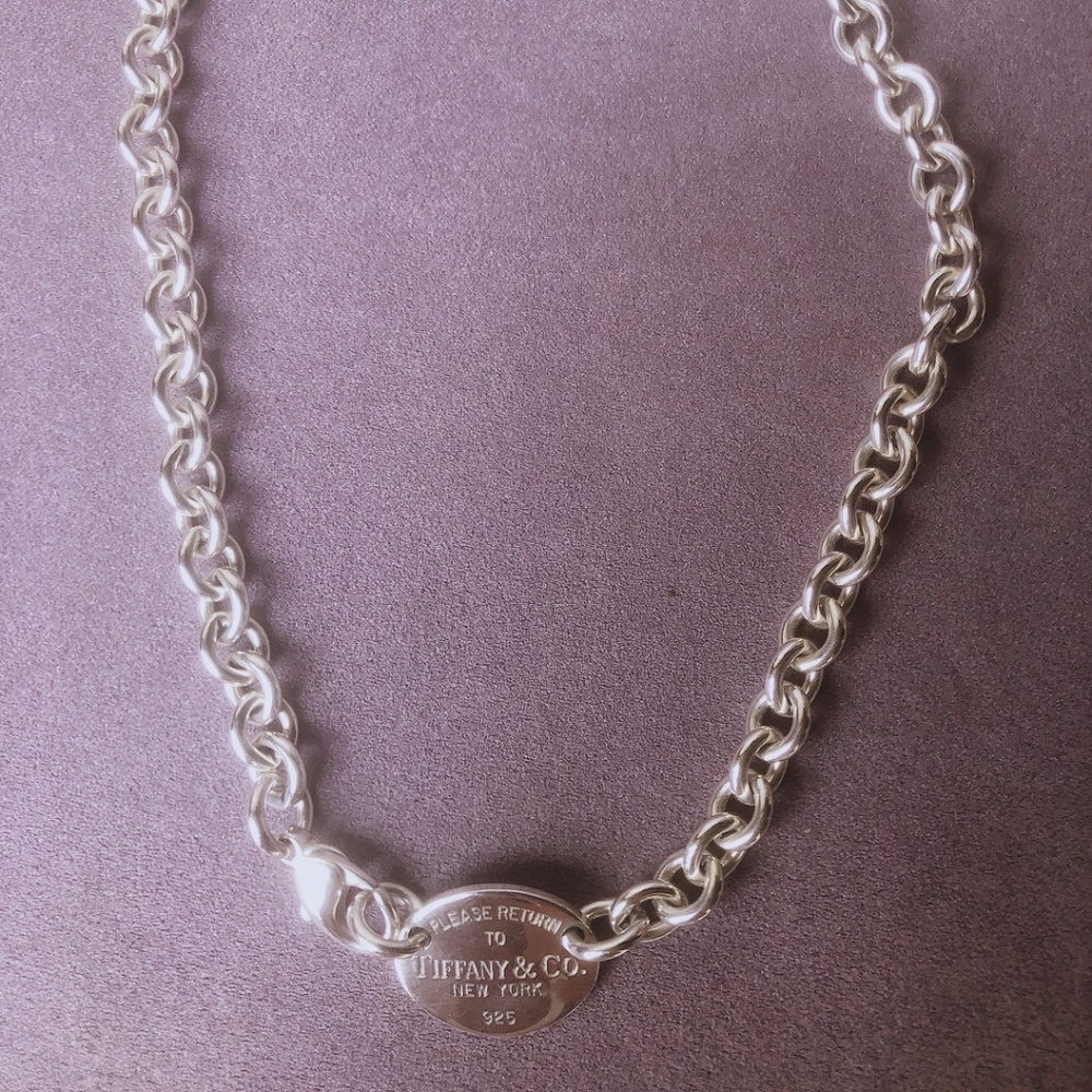 Tiffany & Co  Vintage Retun to Tiffany Oval Tag Necklace